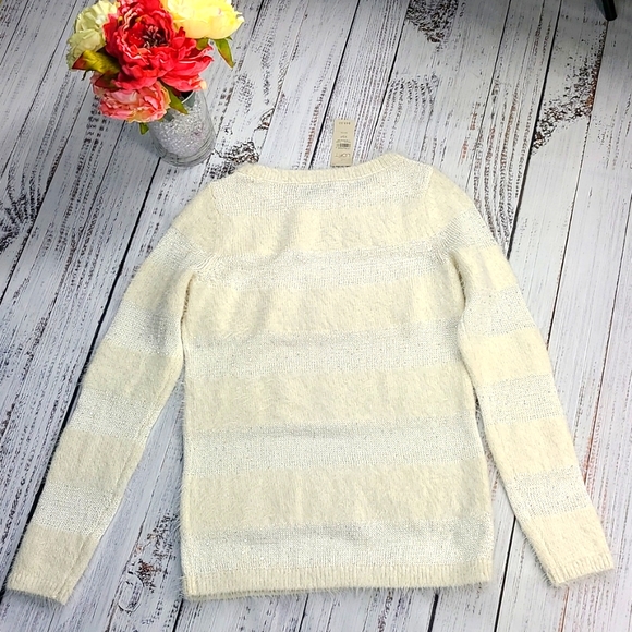 Loft Dressy Striped Textured Knit Sweater, Sz. XS PETITE - Picture 4 of 4